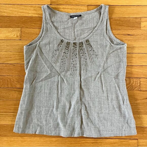 Eileen Fisher Brown 100% Wool Sequin Embellished Layering Tank Small - Picture 1 of 5